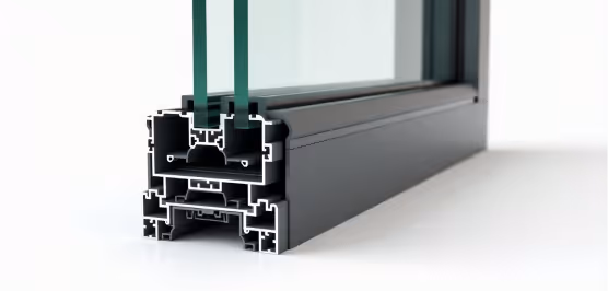 Aluminium double glazing.